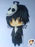 Menino fantasiado de Jack Skellington