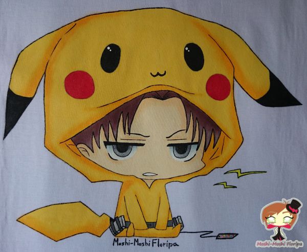 Levi vestido de Pikachu